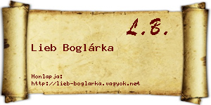 Lieb Boglárka névjegykártya
